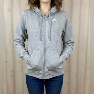 Nike Essential Full-Zip Fleece Hoodie - Gray Heather (Women's XS)